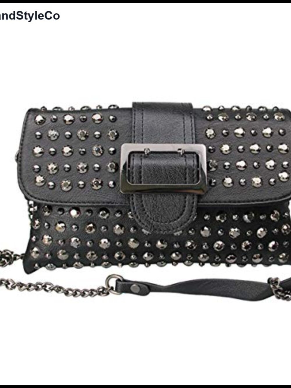 Riveted PU Leather Satchel Purse with Detachable Crossbody Strap